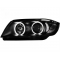 BMW E90/E91 (05-08) priekšējie lukturi, CCFL eņģeļ acis, melni